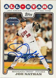 Joe Nathan Autographed 2008 Topps Updates & Highlights #UH64 Minnesota Twins Card