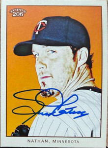 Joe Nathan Autographed 2009 Topps 206 #77 Minnesota Twins Card