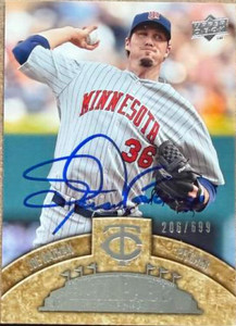 Joe Nathan Autographed 2009 Upper Deck Ballpark Collection #42 SN699 Minnesota Twins Card