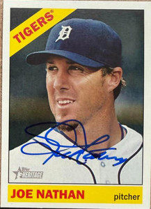 Joe Nathan Autographed 2015 Topps Heritage #143 Detroit Tigers Card