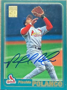 Placido Polanco Autographed 2001 Topps #696 St. Louis Cardinals Card