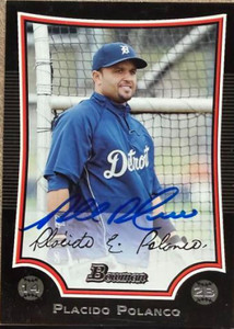 Placido Polanco Autographed 2009 Bowman #36 Detroit Tigers Card