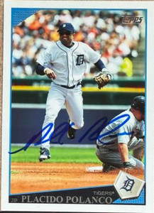 Placido Polanco Autographed 2009 Topps #599 Detroit Tigers Card