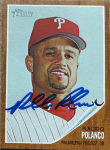 Placido Polanco Autographed 2011 Topps Heritage #146 Philadelphia Phillies Card