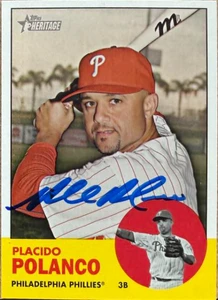 Placido Polanco Autographed 2012 Topps Heritage #71 Philadelphia Phillies Card