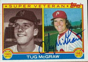 Tug McGraw Autographed 1983 Topps #511 SV Philadelphia Phillies Card 