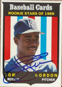 Tom Gordon Autographed 1989 Baseball Cards Magazine Repli-Cards #66 Kansas City Royals Card