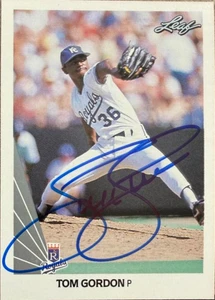Tom Gordon Autographed 1990 Leaf #14 Kansas City Royals Card