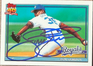 Tom Gordon Autographed 1991 Topps Tiffany #248 Kansas City Royals Card