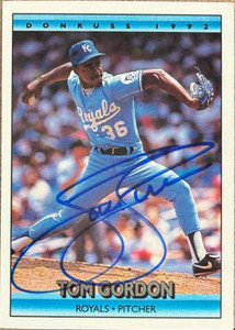 Tom Gordon Autographed 1992 Donruss #250 Kansas City Royals Card