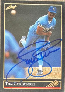 Tom Gordon Autographed 1992 Leaf Black Gold #68 Kansas City Royals Card