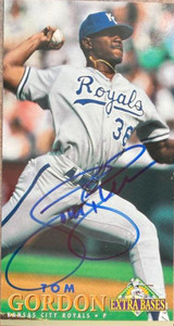 Tom Gordon Autographed 1994 Fleer Extra Bases #88 Kansas City Royals Card