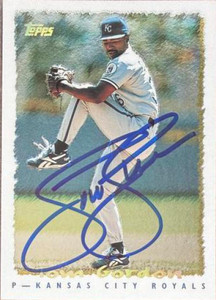 Tom Gordon Autographed 1995 Topps - CyberStats (Spectralight) #268 Kansas City Royals Card