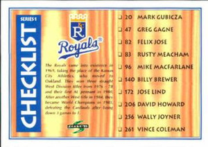1995 Score #323 Team Checklists NM-MT  Kansas City Royals/Los Angeles Dodgers 