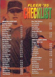 1995 Fleer Update #198 Checklist NM-MT  