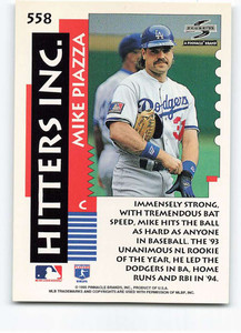 1995 Score #558 Mike Piazza HIT NM-MT  Los Angeles Dodgers 