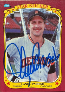 Lance Parrish Autographed 1986 Fleer Star Stickers #85 Detroit Tigers Card
