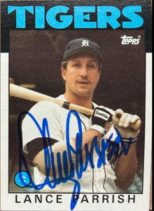 Lance Parrish Autographed 1986 Topps #740 Detroit Tigers Card