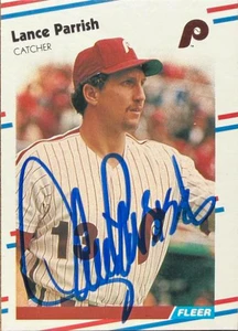 Lance Parrish Autographed 1988 Fleer #310 Philadelphia Phillies Card