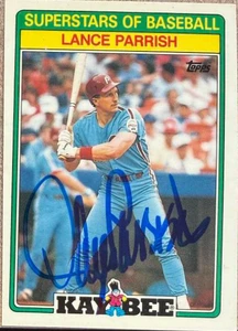 Lance Parrish Autographed 1988 Topps Kay-Bee Superstars of Baseball #22 Philadelphia Phillies Card