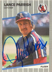 Lance Parrish Autographed 1989 Fleer Update #U-15 California Angels Card