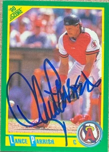 Lance Parrish Autographed 1990 Score #35 California Angels Card