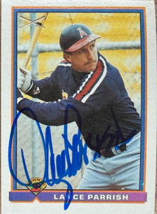 Lance Parrish Autographed 1991 Bowman #374 California Angels Card