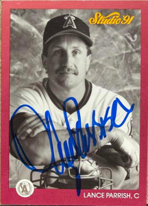 Lance Parrish Autographed 1991 Studio #29 California Angels Card