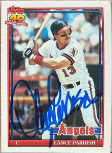 Lance Parrish Autographed 1991 Topps #210 California Angels Card