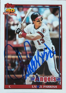 Lance Parrish Autographed 1991 Topps Tiffany #210 California Angels Card