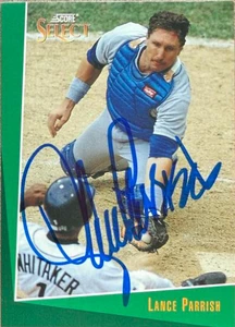 Lance Parrish Autographed 1993 Score Select #388 Seattle Mariners Card