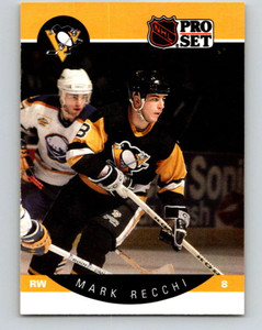 1990-91 Pro Set #239 Mark Recchi NM-MT  RC Rookie Pittsburgh Penguins 