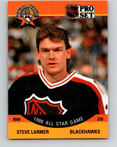 1990-91 Pro Set #345 Steve Larmer AS NM-MT  Chicago Blackhawks 