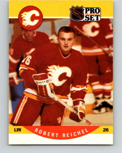 1990-91 Pro Set #595 Robert Reichel NM-MT  RC Rookie Calgary Flames 