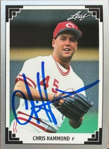 Chris Hammond Autographed 1991 Leaf #373 Cincinnati Reds Card