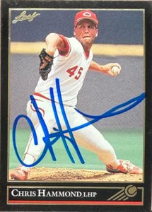 Chris Hammond Autographed 1992 Leaf Black Gold #178 Cincinnati Reds Card