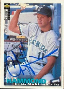Chris Hammond Autographed 1995 Collector's Choice #309 Florida Marlins Card
