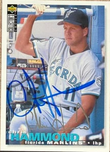 Chris Hammond Autographed 1995 Collector's Choice Silver Signature #309 Florida Marlins Card