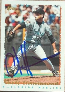Chris Hammond Autographed 1995 Topps #18 Florida Marlins Card