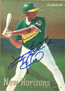 Tony Batista Autographed 1996 Fleer Update - New Horizons #3 Oakland Athletics. RC