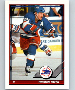 1991-92 O-Pee-Chee #218 Thomas Steen NM-MT  Winnipeg Jets 