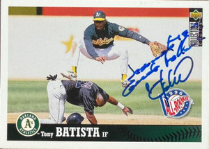 Tony Batista Autographed 1997 Collector's Choice #411 Oakland Athletics Card