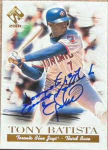 Tony Batista Autographed 2001 Pacific Private Stock #121 Toronto Blue Jays Card