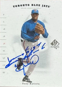 Tony Batista Autographed 2001 SP Authentic #9 Toronto Blue Jays Card