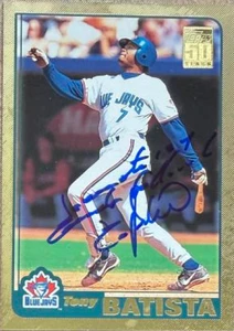 Tony Batista Autographed 2001 Topps Gold #457 SN/2001 Toronto Blue Jays Card