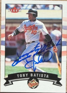 Tony Batista Autographed 2002 Fleer #118 Baltimore Orioles Card