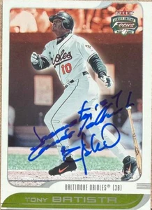 Tony Batista Autographed 2002 Fleer Focus Jersey Edition #8 Baltimore Orioles Card