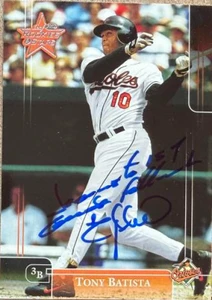 Tony Batista Autographed 2002 Leaf Rookies & Stars #10 Baltimore Orioles Card