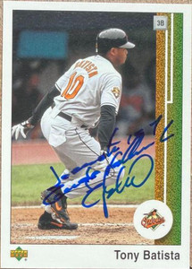 Tony Batista Autographed 2002 UD Authentics #43 Baltimore Orioles Card