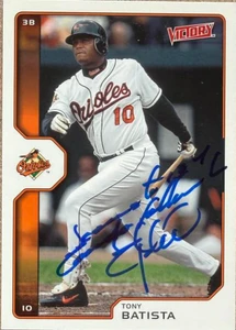Tony Batista Autographed 2002 Upper Deck Victory #104 Baltimore Orioles Card